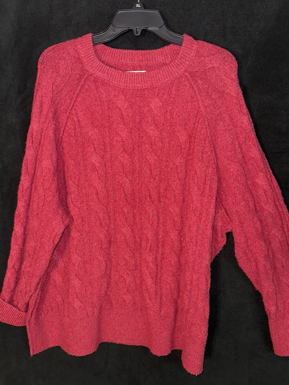 aerie Cable-Knit Crewneck Sweater - Wine Red